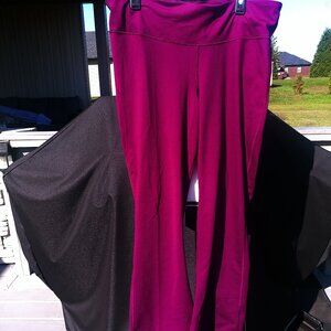 VICTORIA SECRET PINK Raspberry Long Yoga Pants with Fold-Over Top XL